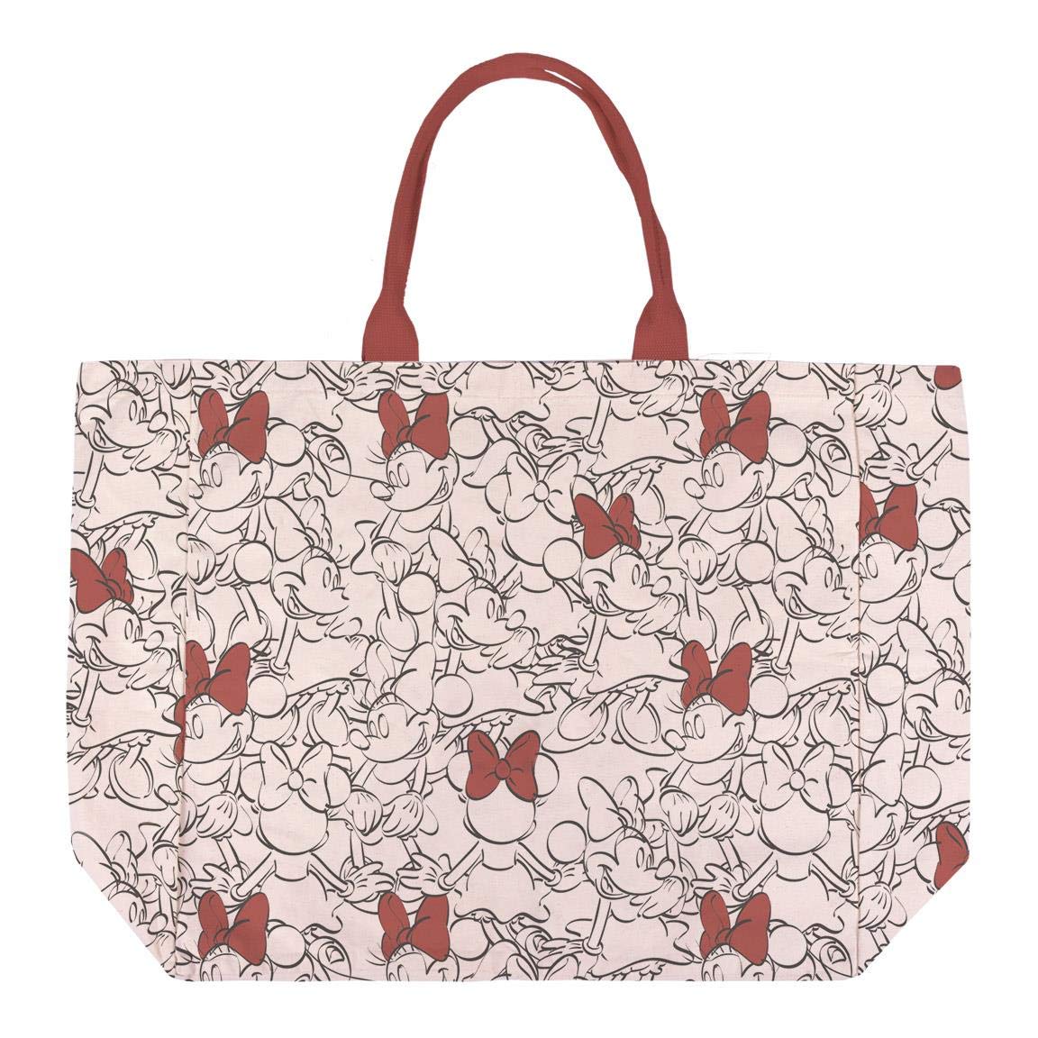Disney 2100003314, Bolsos de Tela de Minnie con Licencia Oficial Disney para Mujer, Beige, 47cm (W) x 44cm (H) x 14cm (D)
