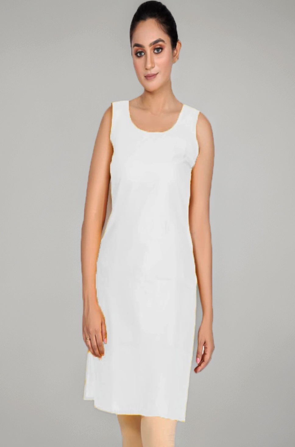 Women's Cotton Long Camisole for Kurti/Suit Slip/Long Inner/Samij for Women Sameej/Knee Length Inner Wear/Sameez/Kurti Slip/Round Neck/Invisible