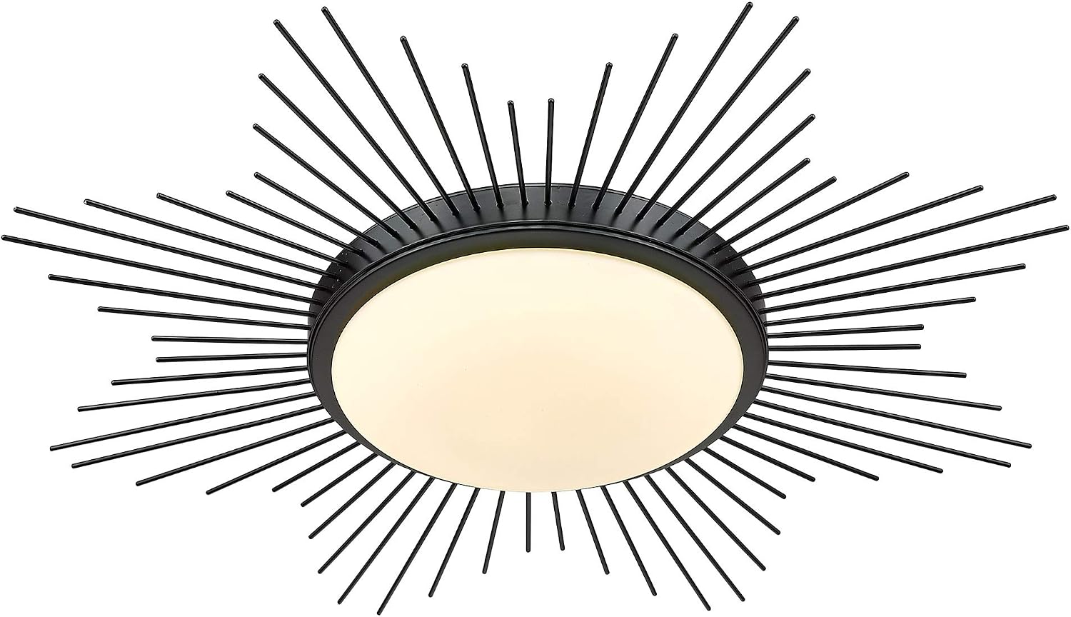 Golden Lighting Kieran Flush Mount Matte Black with Opal Glass