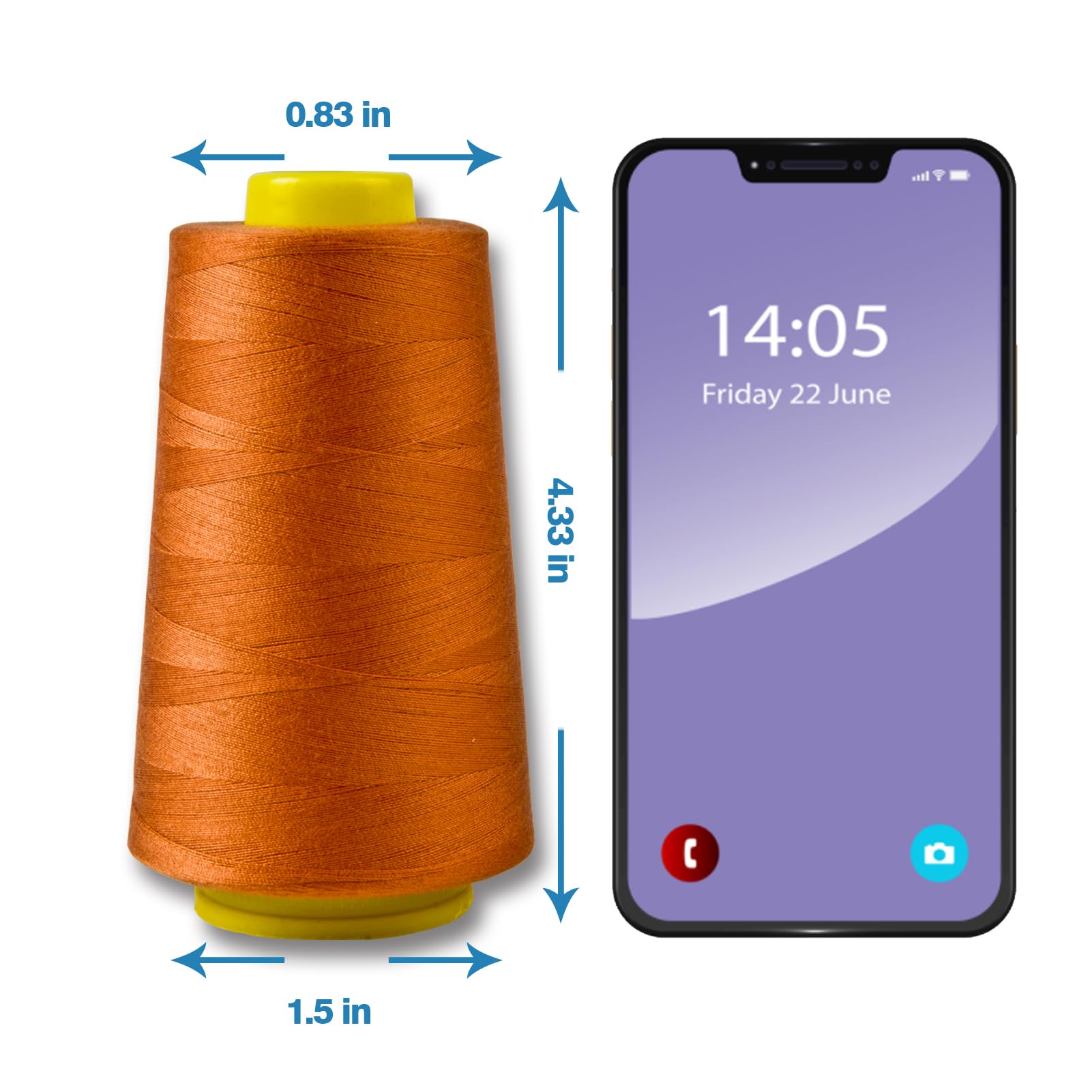 Serger Thread, All-Purpose Thread for Sewing Polyester, 4 Cones of 3000 Yards Each Spool for Sewing Machine (Ginger) - Image 2