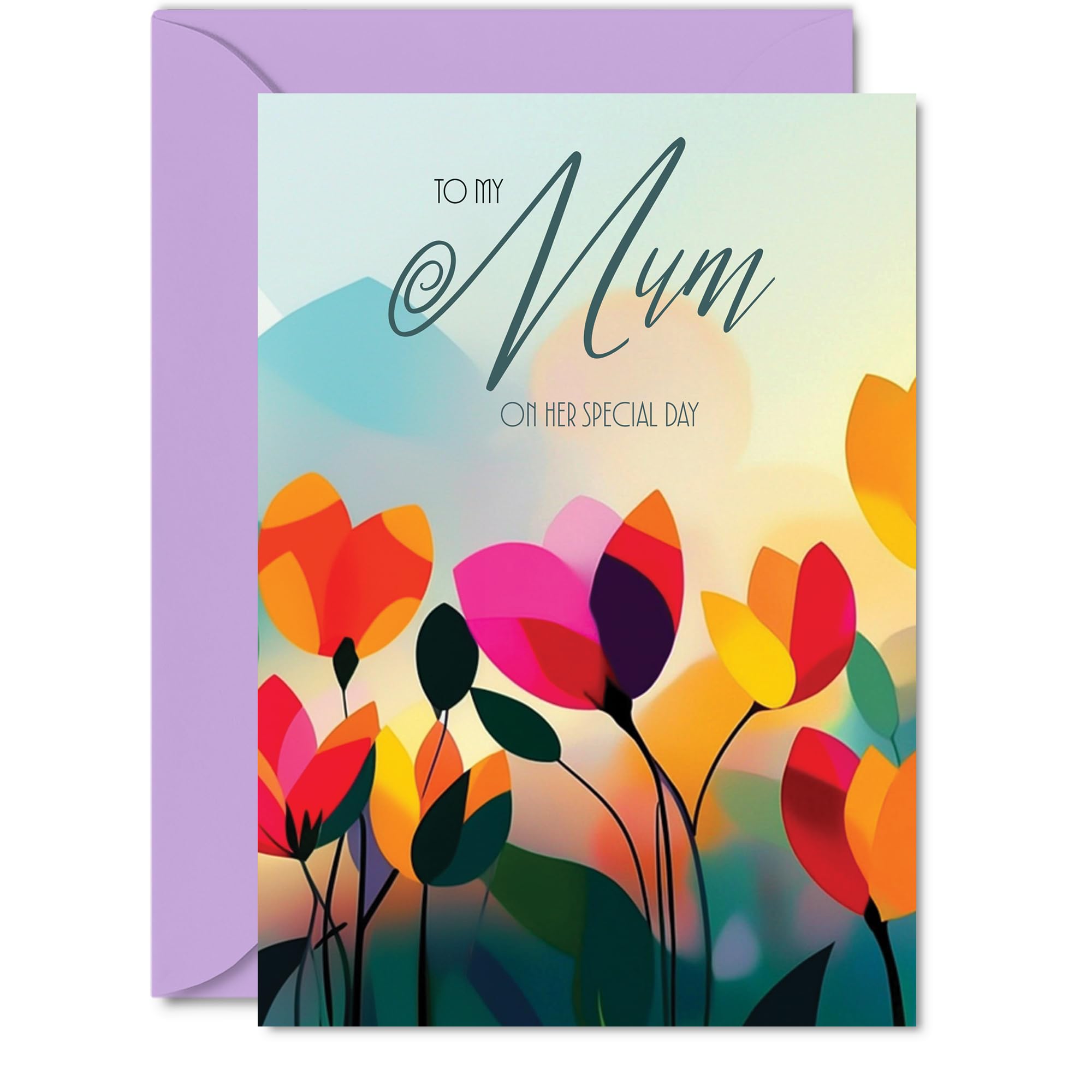 Mum Birthday Card, Vibrant Summer Flowers