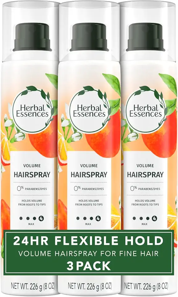 Herbal Essences Volumizing Hairspray, Strong Hold, Fresh Citrus Scent, Pack of 3, 24 oz Total