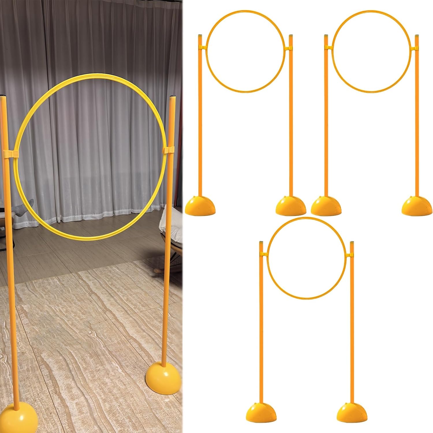 Drone Training Gate with Telescoping Stand, RC FPV Loop Gate for Model Aircraft Racing Obstacle Course, Light Coffee, 50cm (19.7") - Perfect for Pilots!