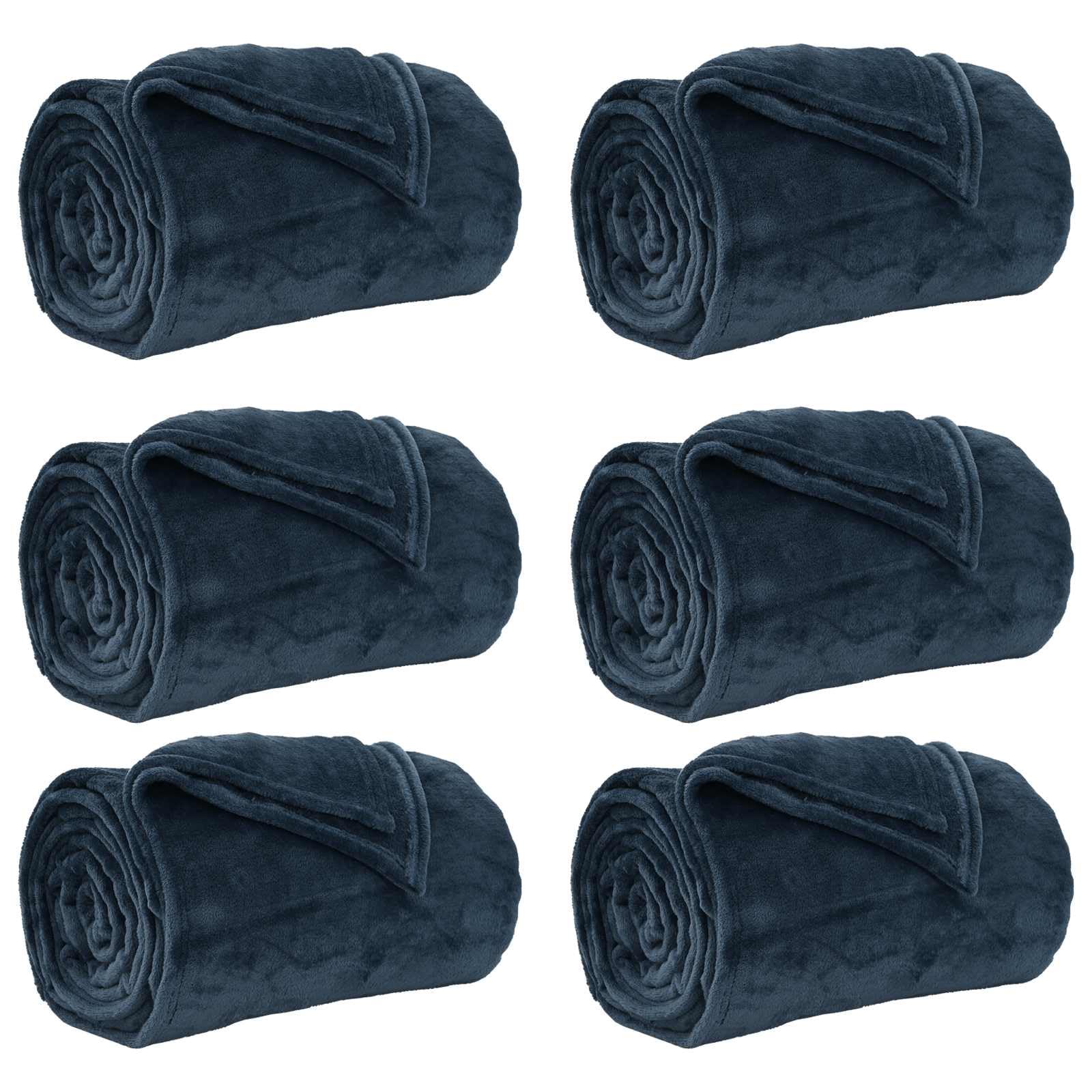 Générique Coperte da gettare, 6 pezzi, blu navy, 220 x 240 cm, in pile