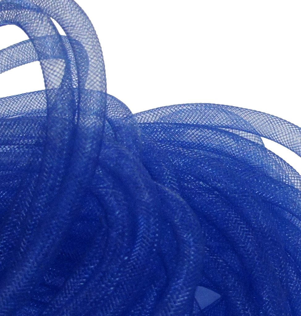 Crin tubulaire bleu 8mm pour chapeau et bandeau de mariage DIY