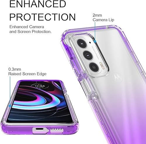 Miniatura 3 de Rosebono Compatible con Samsung Galaxy A73 5G, funda híbrida transparente degradado transparente para Samsung Galaxy A73 5G (morado)