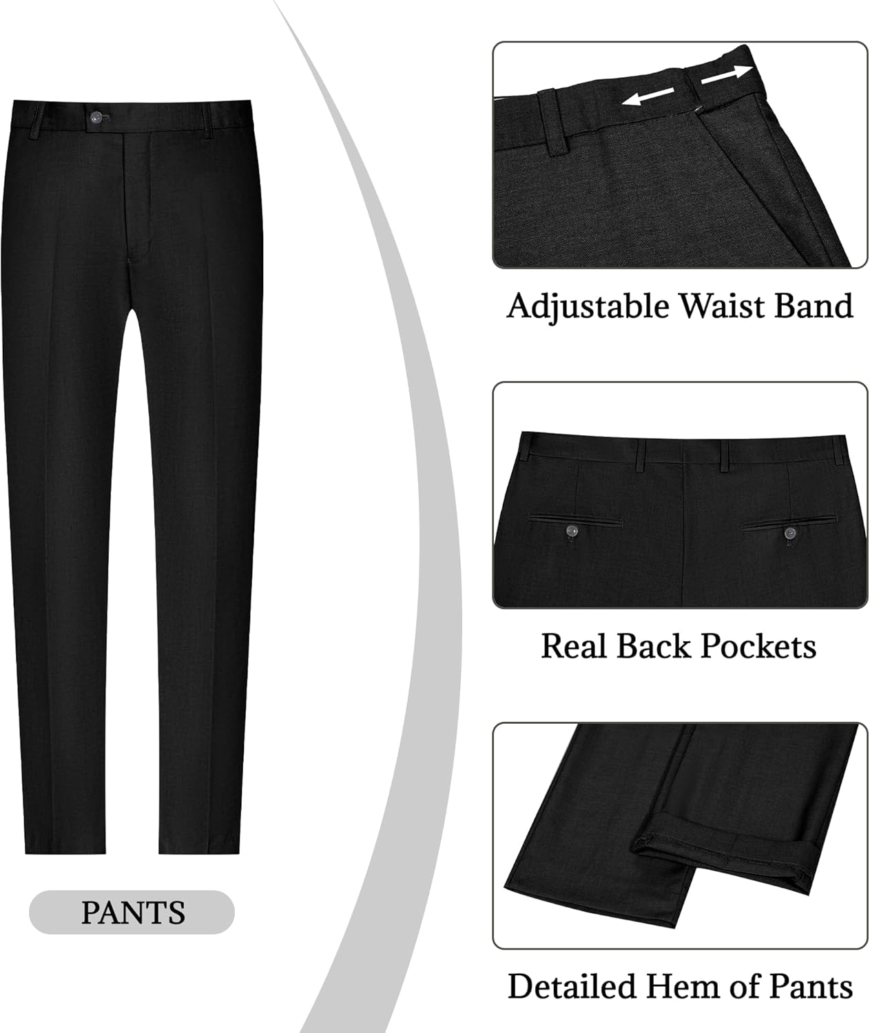 Mens Double Breasted Suit Slim Fit Solid Suit Jacket and Dress Pants 2 Piece Set Prom Wedding Suits for Men - Image 6