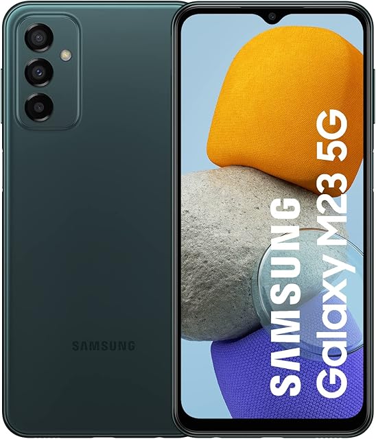 Samsung Galaxy M23 5G, Android smartphone without contract, 6.6 inch Infinity-V TFT display, 5,000 mAh battery, 4 GB RAM 128 GB memory, dual SIM, deep green
