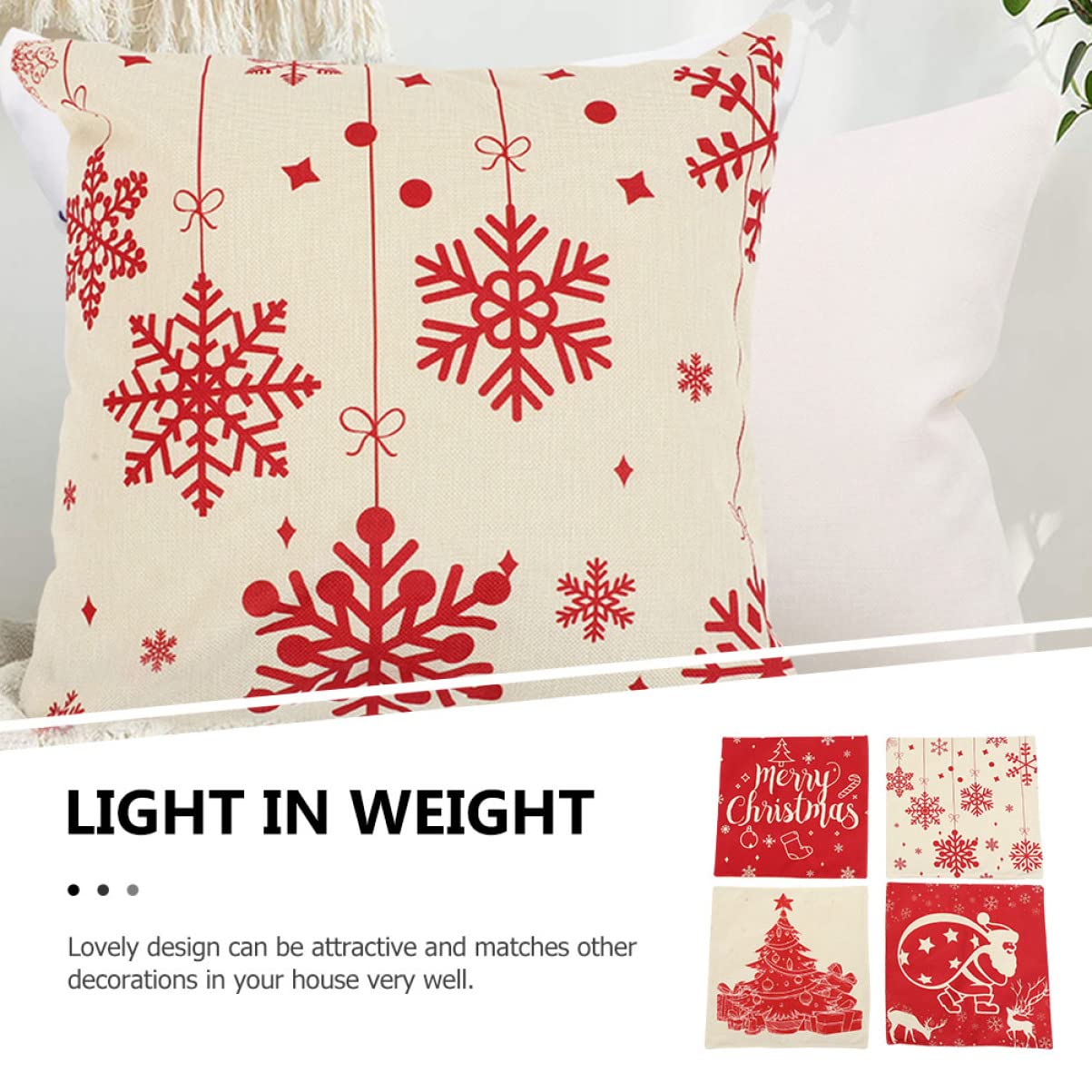PRETYZOOM 16 Uds Funda De Almohada De Navidad Funda Cómoda Funda De Cojín Cuadrado Fundas De Almohada De Navidad Almohada De Decoración Funda De Almohada Decorativa De Navidad Fundas