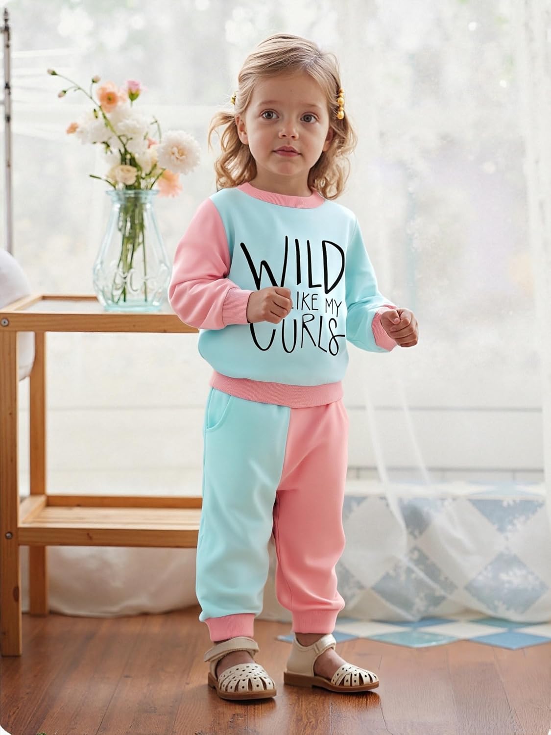 Toddler Baby Girl Clothes Long Sleeve Crewneck Sweatshirt with Pants Spring Fall Winter Outfits - Image 2