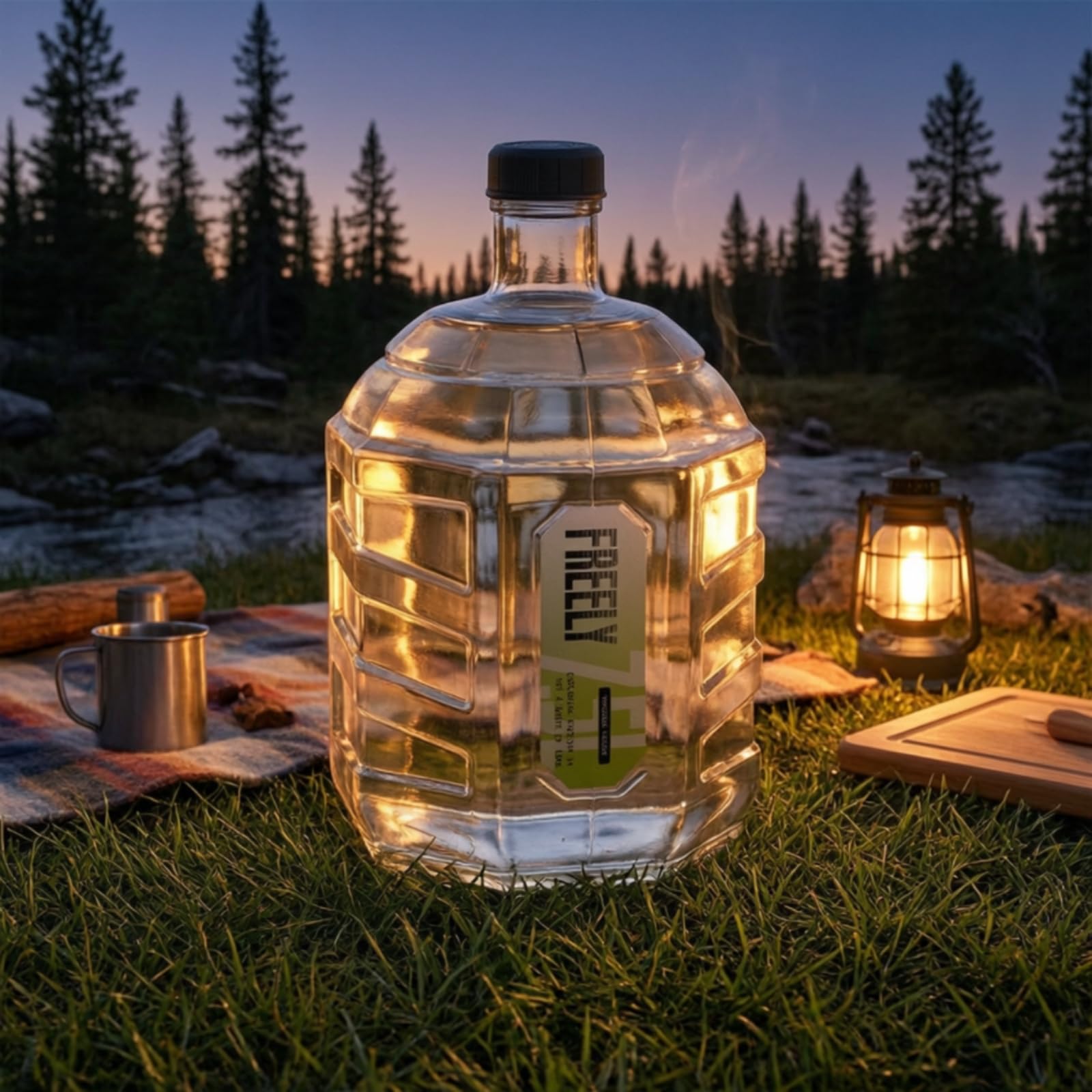 Almencla Contenedor de Agua Exterior Bidón Dispensador Barril Portátil con Apertura Amplia y Rosca Firme Material Resistente Apto para Agua Potable Estable en, 15L, 【新款】 15L灰色八角桶（大口可拆卸）