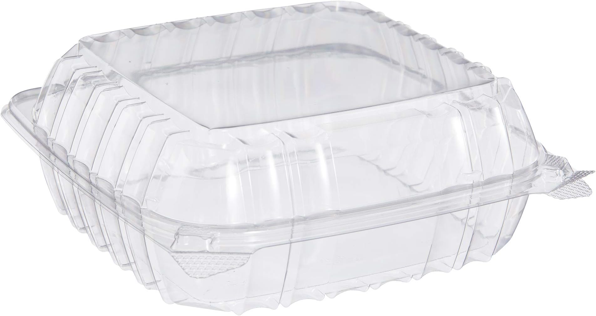 Dart C90PST1 ClearSeal Plastic Hinged Containers, Clear, 8.2 x 8.3 x 3 Inches, Case of 250