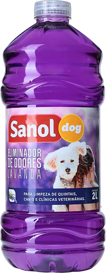 Eliminador de Odores Para Cães e Gatos, Lavanda, Sanol Dog, 2 litros, Roxo