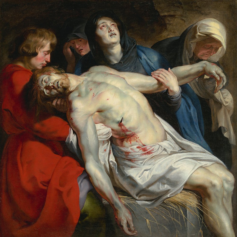 L'Inhumation de Rubens grand tableau satiné pour décoration de salon chic
