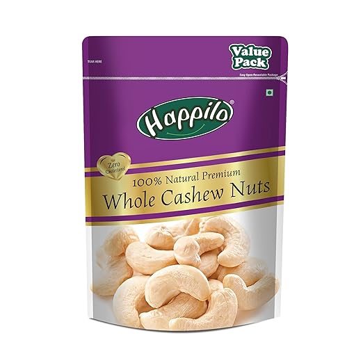 100% Natural Premium Whole Cashews 500 g Value Pack | Whole Crunchy Cashew | Premium Kaju nuts | Nutritious & Delicious | Gluten Free & Plant based Protein