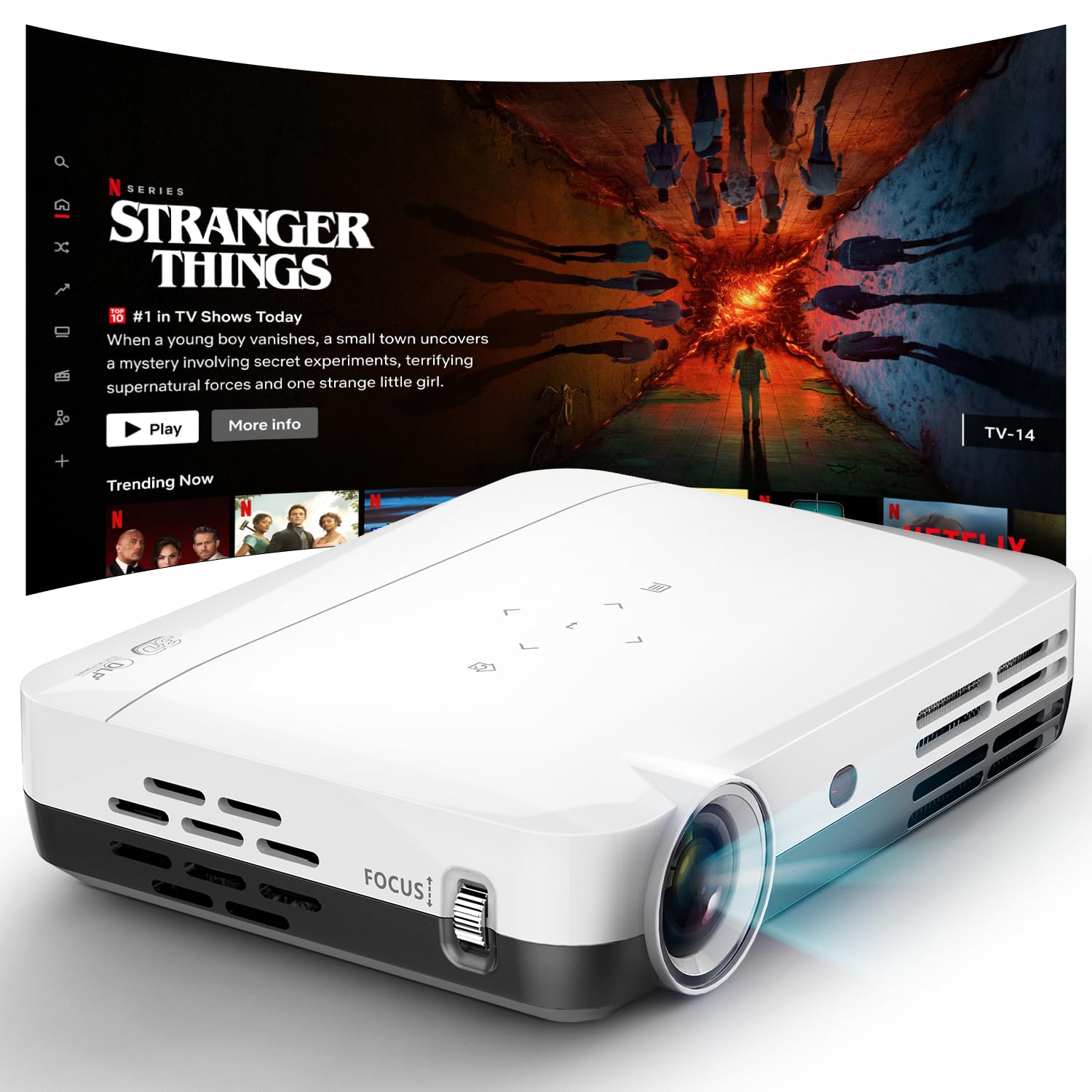 Boss Projector S7 4K Projector, 7000 Lumens, 3D Android Smart Mini, 3840x2160 Resolution