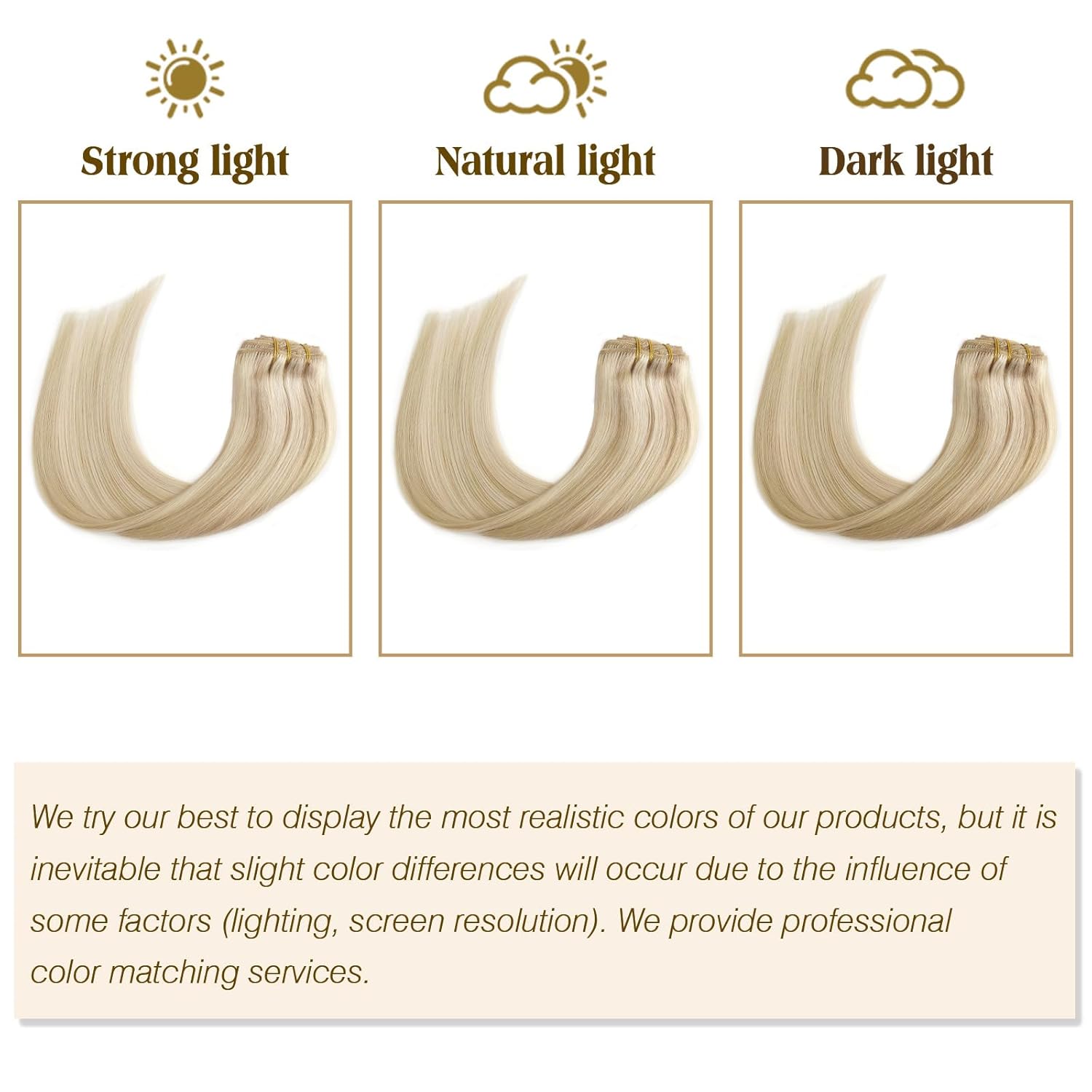 ABH AMAZINGBEAUTY HAIR Remy Hair Extensions Clip in Human Hair Dirty Blonde with Platinum Beach-Bleached Blonde P18-613 Clip in Hair Extensions Human Hair 14 Inch 8pcs/120g Straight Hair