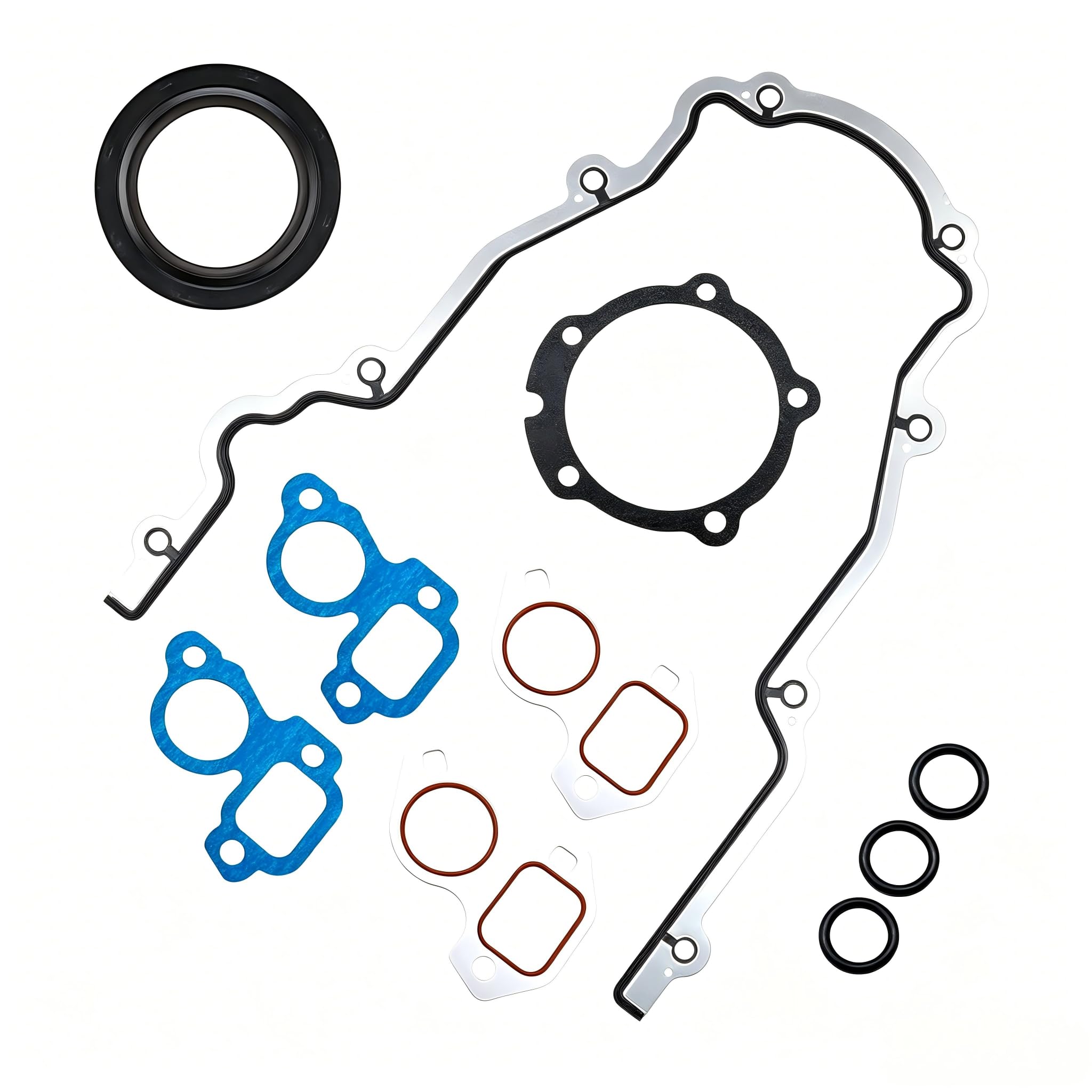 HiSport Engine Timing Cover Gasket Set with Water Pump Gaskets &amp; Main Seal