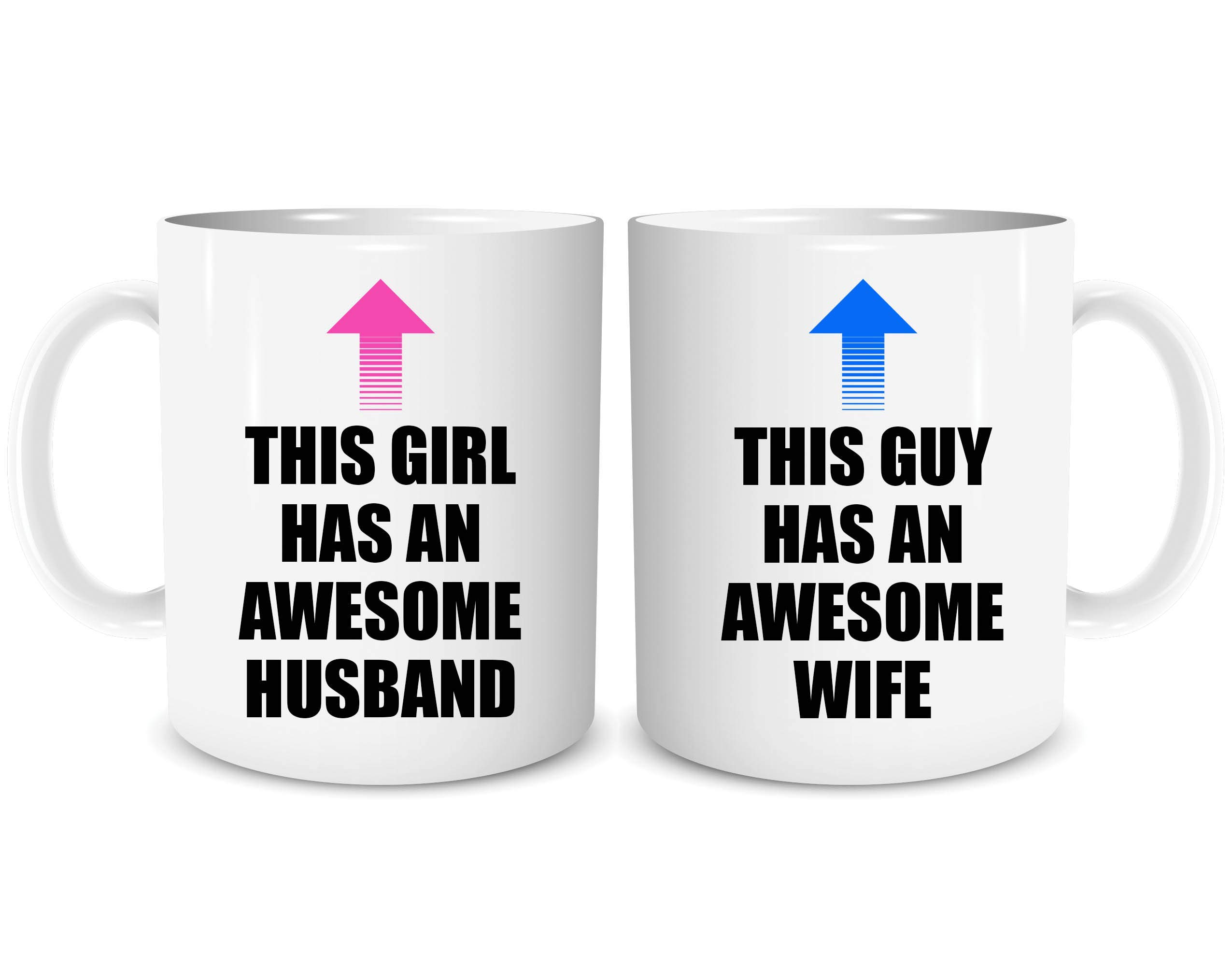 Peachy Antics White Set Of 2 Mugs Funny Couples Mug Set Awesome Husband Awesome Wife Birthday Present Funny Wedding Gift Friend Novelty Gifts Christmas Present Gifts For Him Gifts For Her Banter Wsdmug1788
