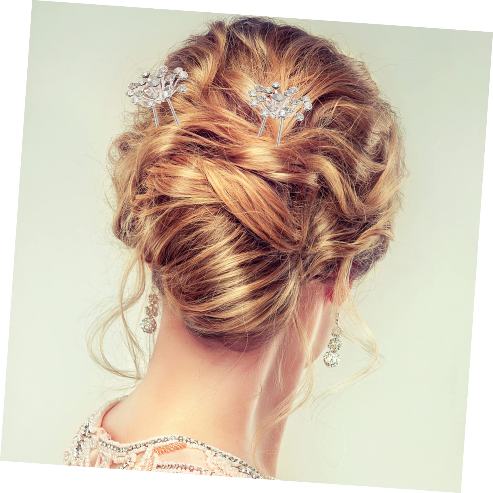 Housoutil 80 Piezas horquilla en forma de u horquillas para el cabello pelo de la boda tiara de gypsophila de novia en caja sombrerería Decorar abs