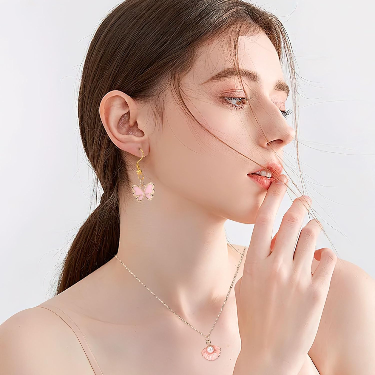 MARFOREVER 120 Pcs Pink Charms, Assorted Gold Enamel Pink Charm for Jewelry Making Mixed Theme Flowers Heart Fruit Moon Star Dangle Pendants Charm for DIY Bracelet Necklace Earrings Crafts - Image 7