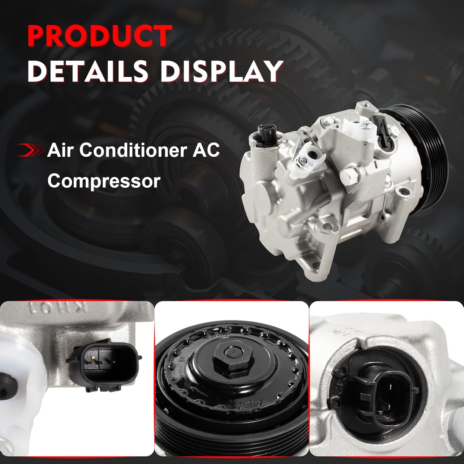 Air Conditioner AC Compressor with Clutch Compatible with Toyota Camry 2012-2017 2.5L, RAV4 2009-2012 2.5L, Sienna 2011-2013 2.7L Replace 88310-08080, 88310-08081, 88310-08082, 88310-08083