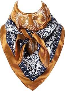 35 Inch Wild Rag Cowboy Scarves for Men, Large Rancher Neckerchief Silk Feel, Oversize Western Bandana