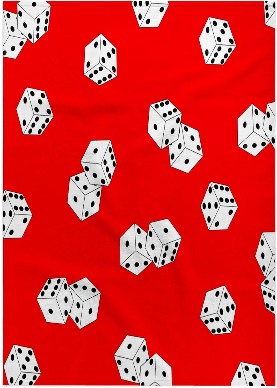 3dRose Red and White Dice Print 22x30 Bath Hand Pool Towel