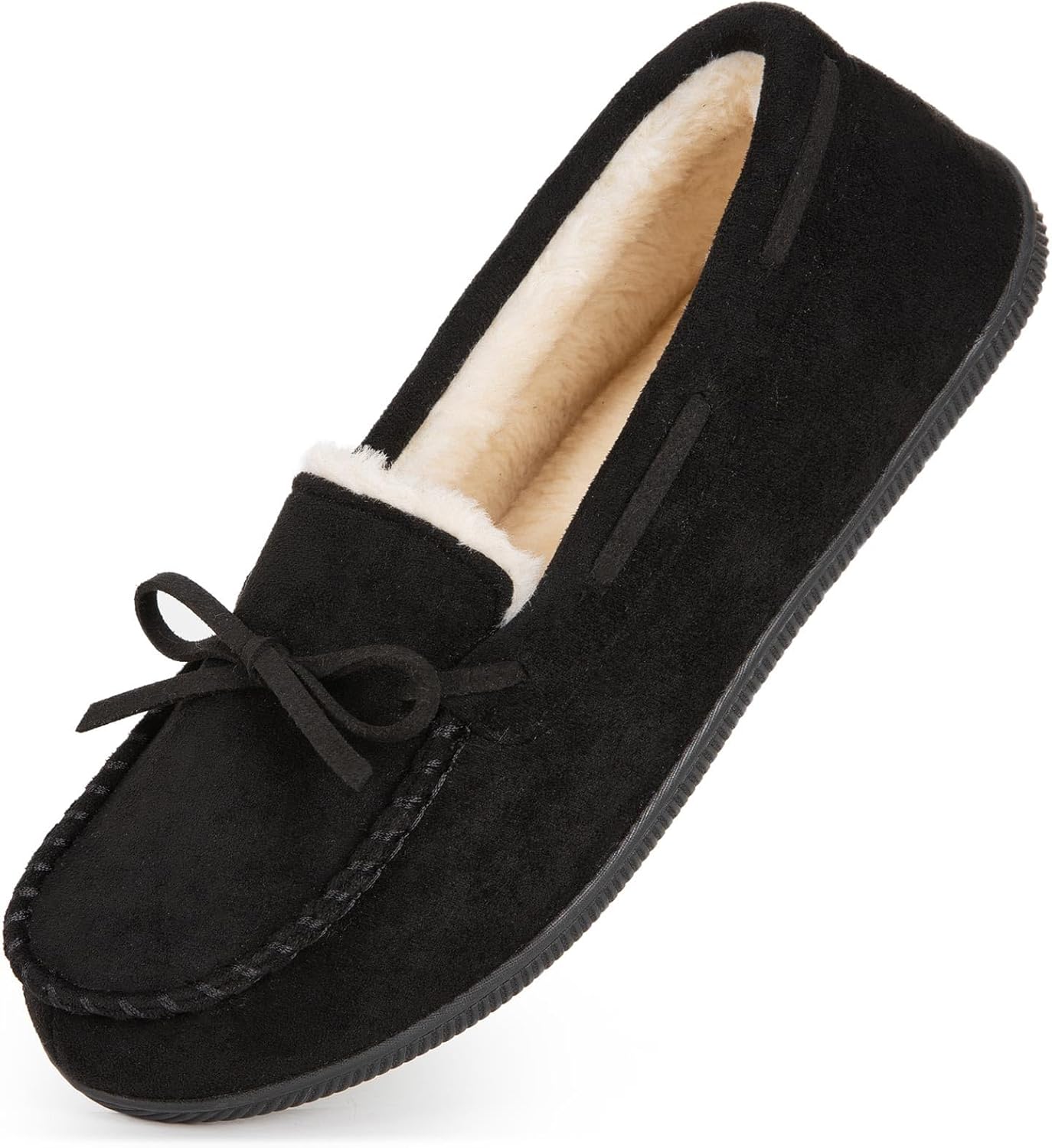 HomeTop Women's Moccasins House Slippers Memory Foam Indoor Outdoor Ladies Shoes