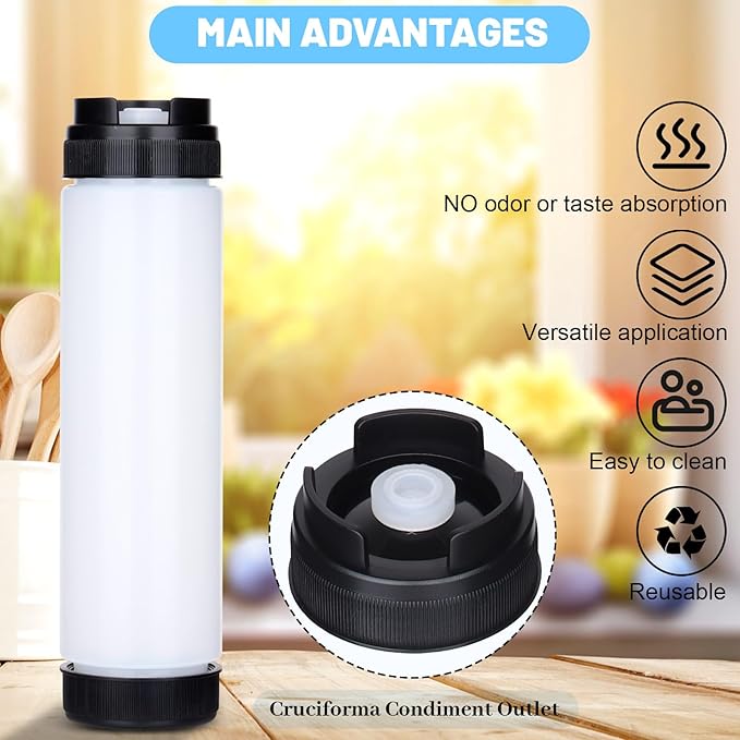 6 Botellas Dispensadoras de Condimentos 16 oz Plástico miniatura 4