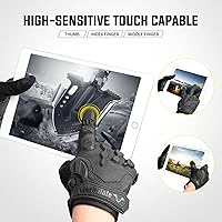 Vista 5 de ZUNE LOTOO Touchscreen Tactical Gloves Men with Kevlar-Lined & TPR Impact Protection for Motorcycle Paintball Airsoft Range Work(Black/Red/Green/Tan)