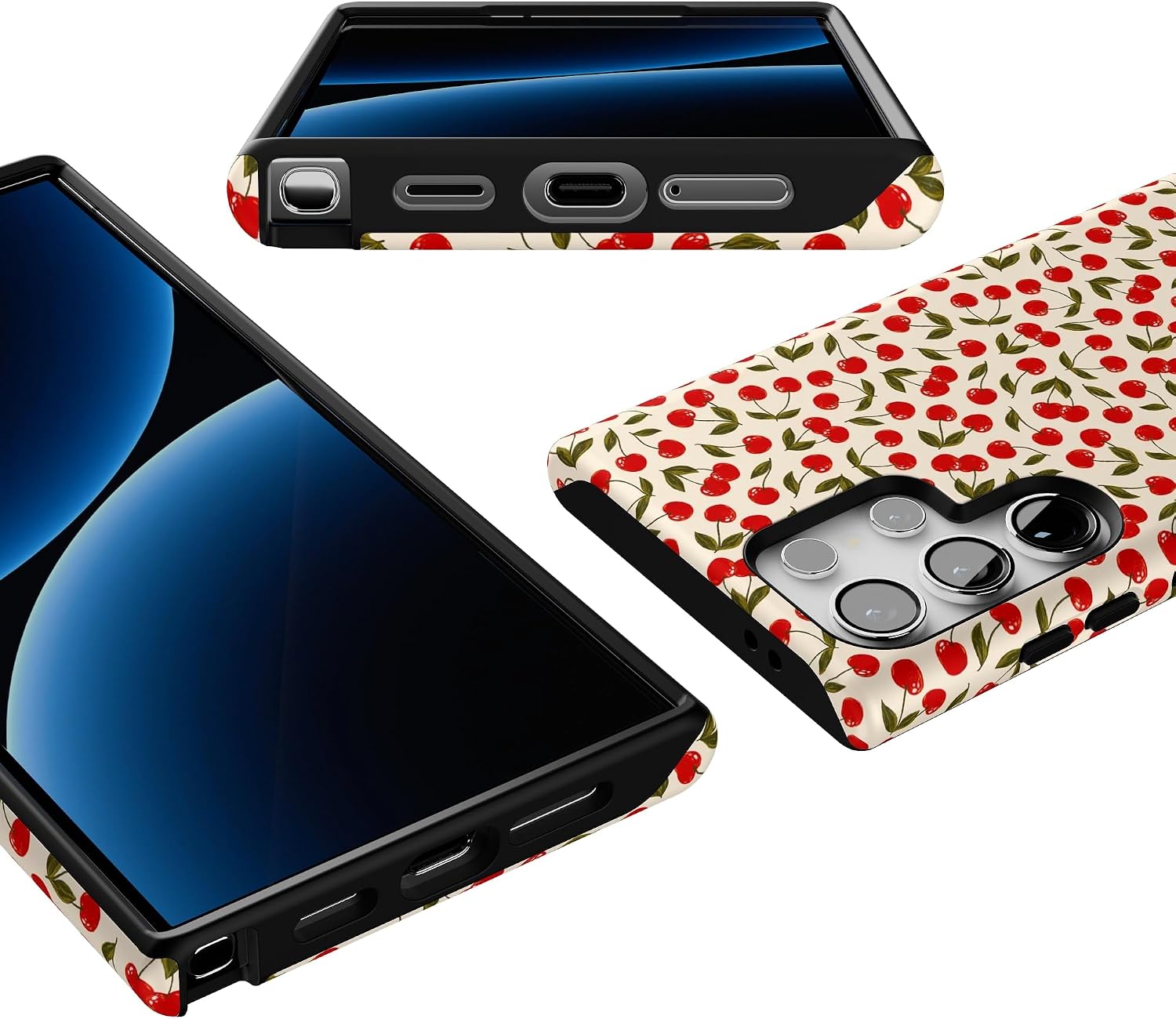 Casely Galaxy S24 Ultra Case | Cherry on Top | Red Cherries | Essential Slim Dual-Layer Protective Design