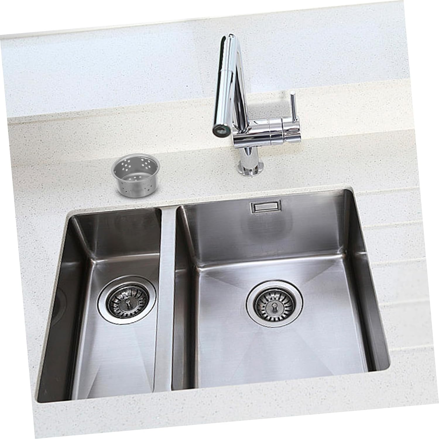 3Pcs Kitchen Sink Strainer Basket Stainless Steel Mesh Filter for Drainage Efficient Garbage Disposal Stopper Prevents Clogs and Backups Durable Kitchen Sink Accessories