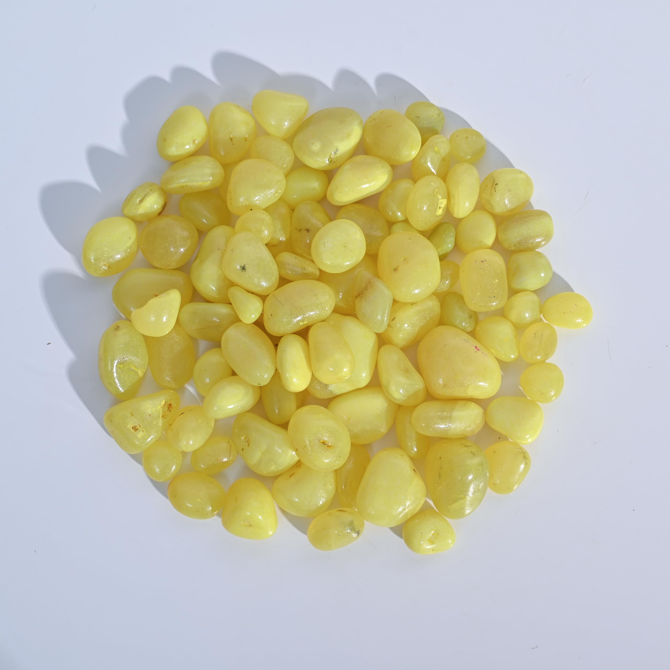 Yellow Polished Pebbles - Garden Decor & Plant Pots -3 Yellow Polished Pebbles - Garden Decor & Plant Pots -3