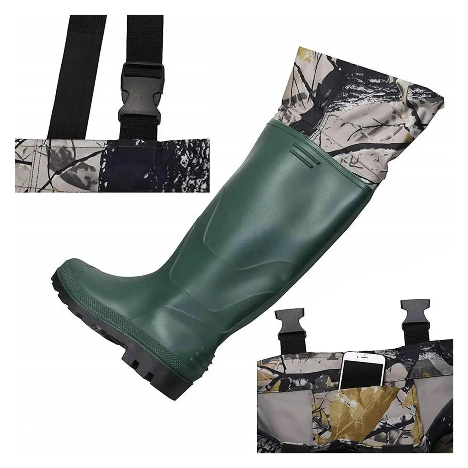 Trampolieri da Pesca a Mosca, Foglia d'Acero, Calza Impermeabile Traspirante, Pantaloni da trampoliere da Fiume for Uomini e Donne per Pesca E Caccia(45)