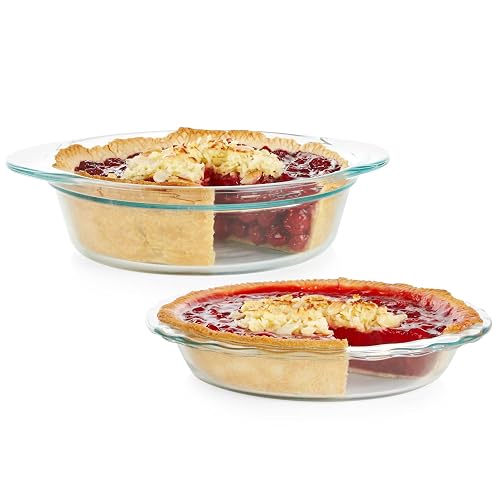Pyrex Deep 2-Pack (9.5") Glass Baking Dish Set, Round Pie