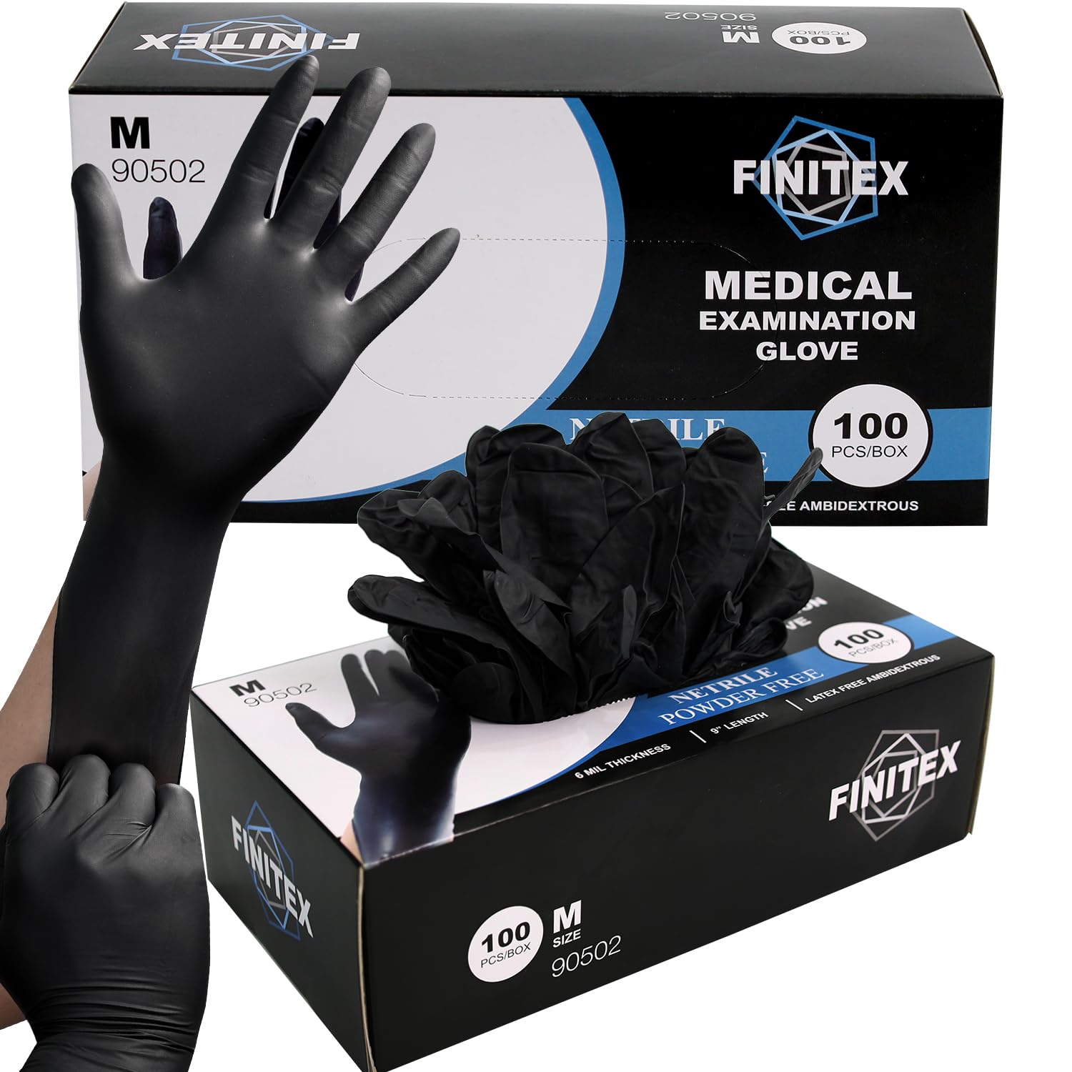 Finecare Latex Gloves 100枚入り×10個セット Finecare Latex Gloves