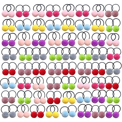 Miniatura 7 de Bonitas cintas para el cabello para niñas, 40 unidades, bandas de pelo de dibujos animados, soportes suaves para cola de caballo, lazos elásticos