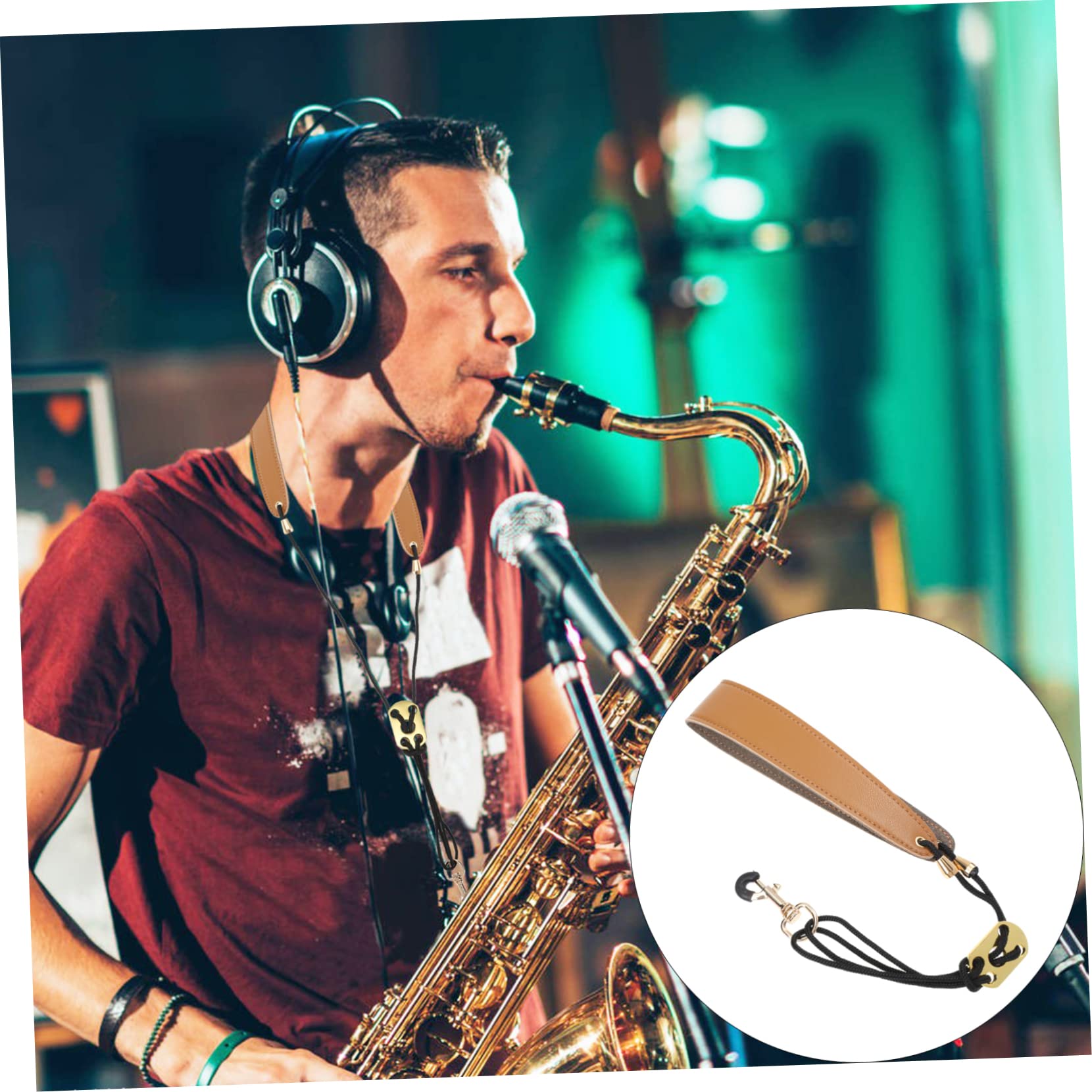 HANABASS Saxophone Shoulder Strap Widened Comfortable Neck Strap for Alto and Tenor Saxophones Reduce Shoulder Pressure present for Musicians