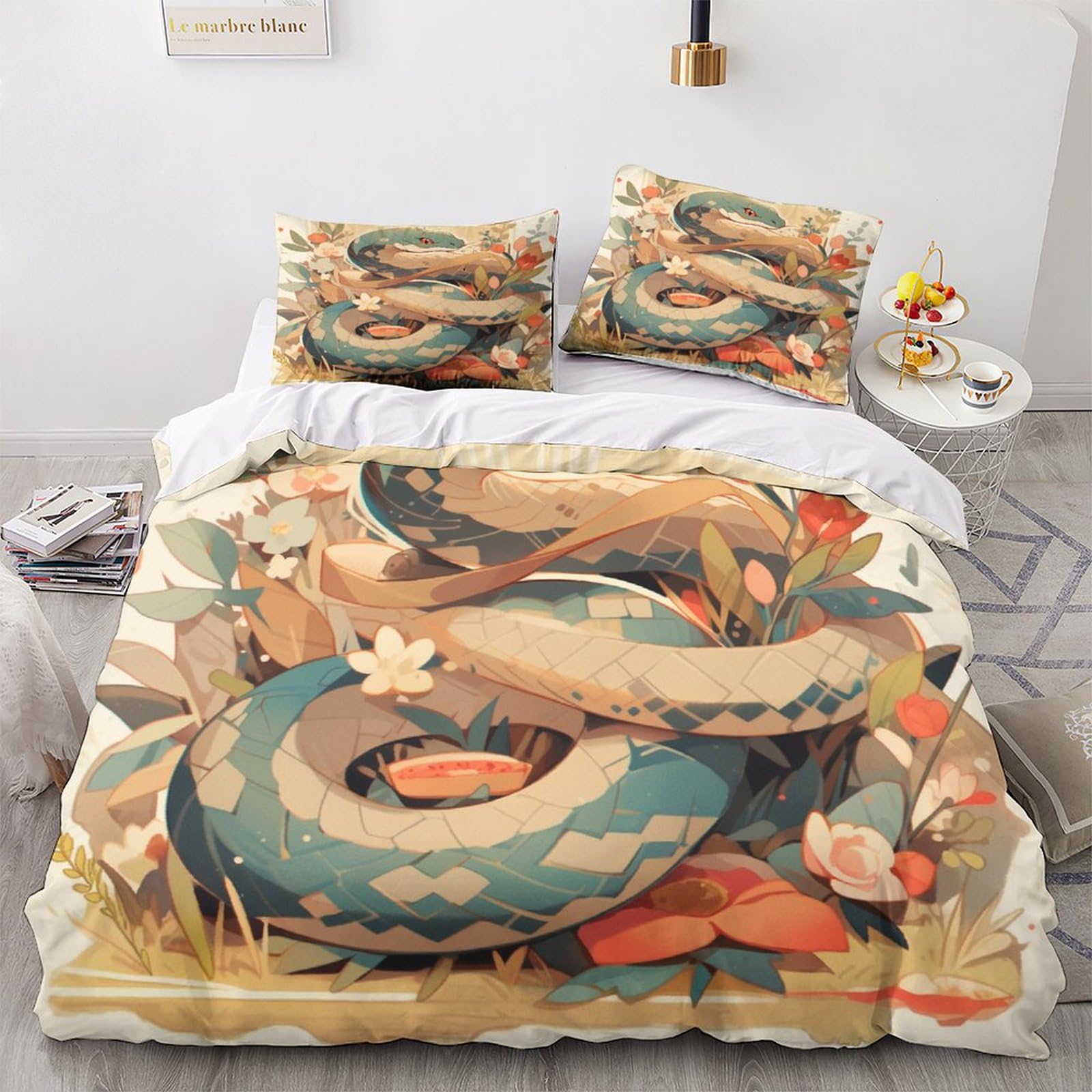 Linge de lit animal serpent 3D pour transformer l'ambiance de la chambre