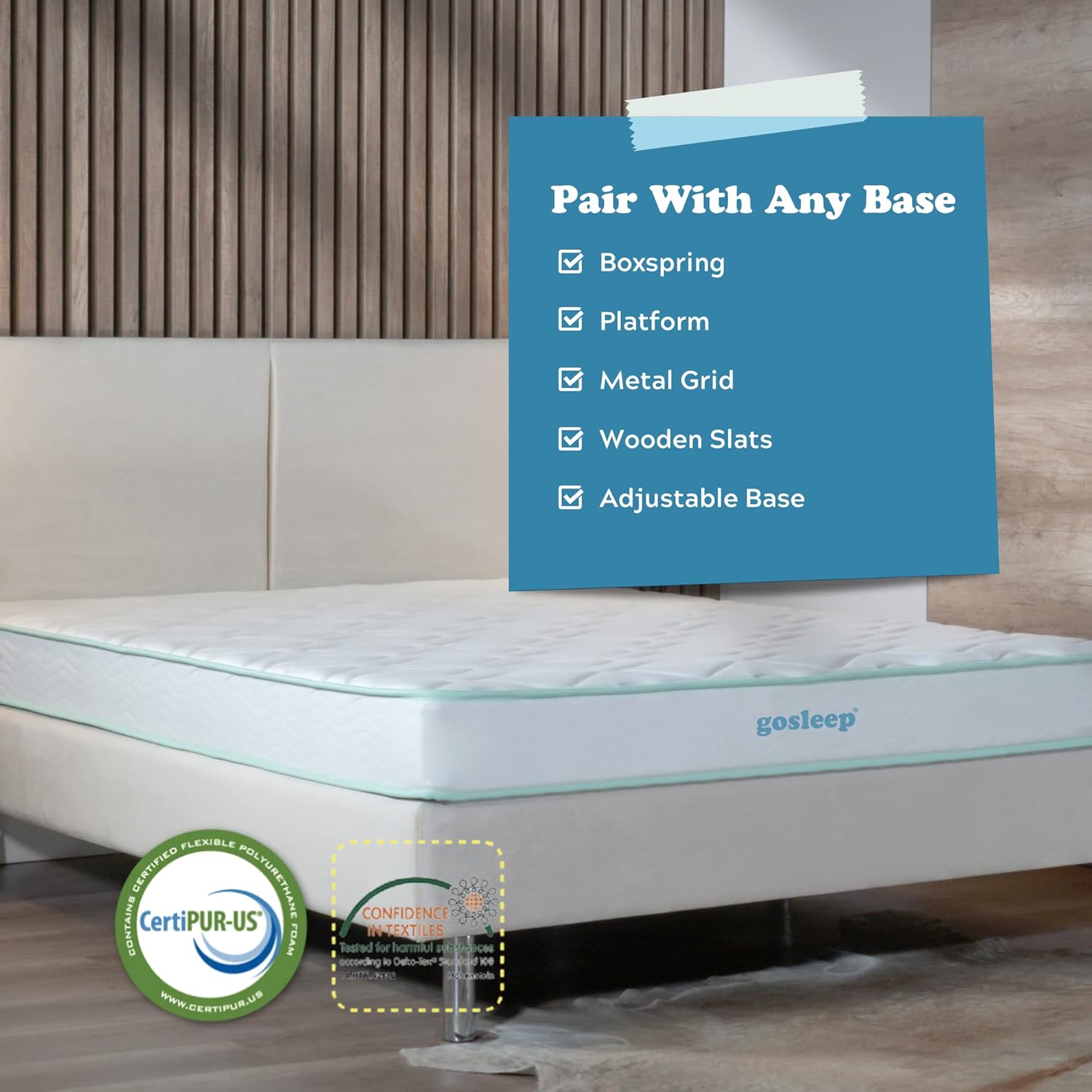 Buy GoSleep 6 Inch Innerspring Hybrid Twin XL Mattress, CertiPURUS