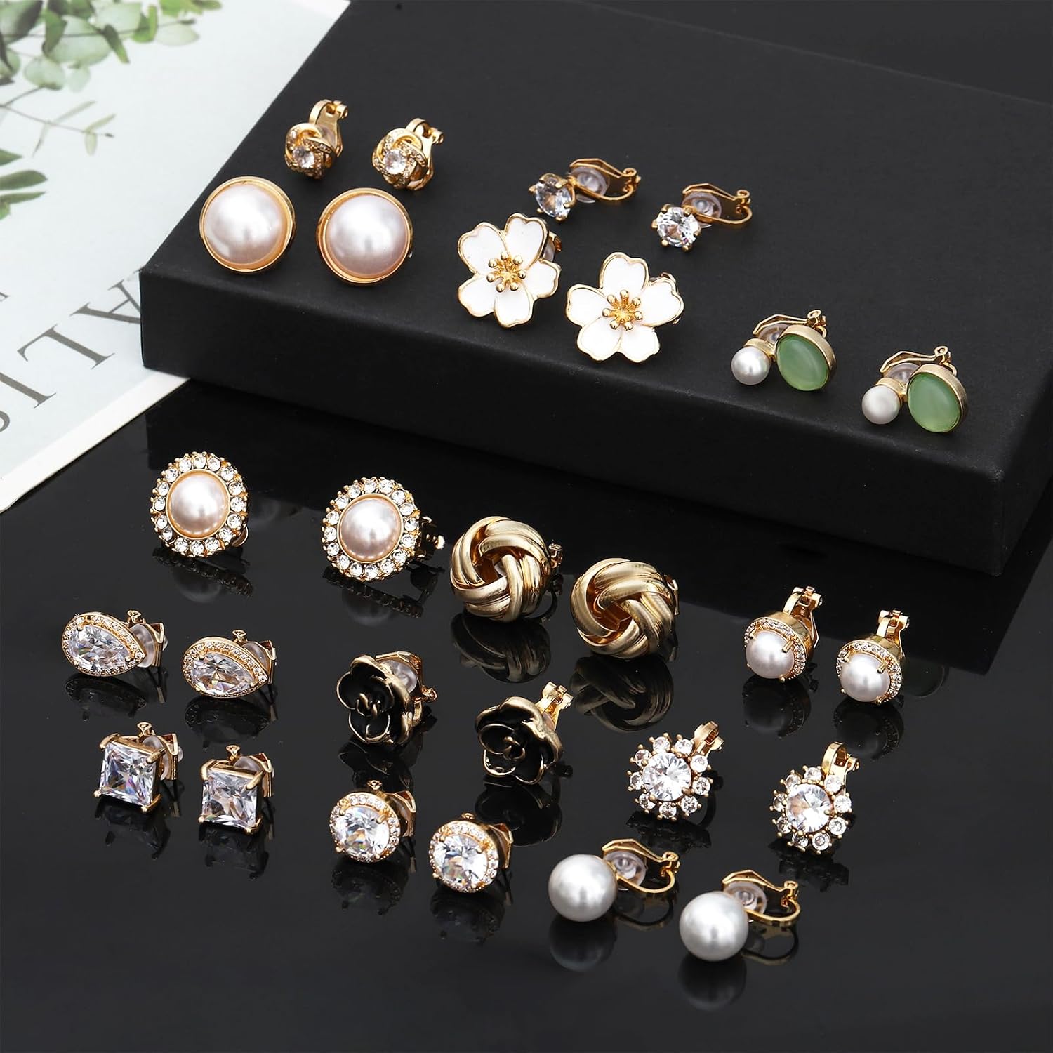 NEWITIN 16 Pairs Clip On Earrings for Women Cute Earring Charming Fashion Dangle Drop Earring Non Piercing Clip on Dangle Earrings for Women - Image 3