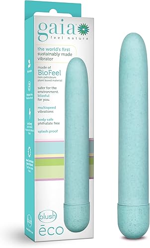 Blush Gaia Eco Bullet - Vibrador sostenible a base de plantas de 7 pulgadas y anal - Eje de 1 pulgada de grosor seguro de viaje ecológico de alta