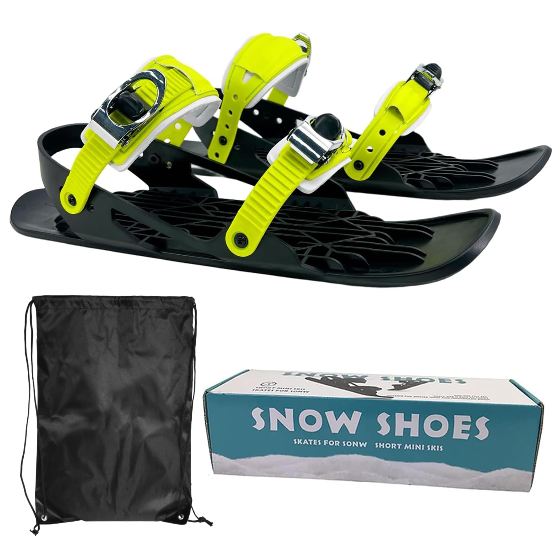 Mini Ski Skates for Snow, Pro Version - Adjustable Short Snowskates for Winter Skiing