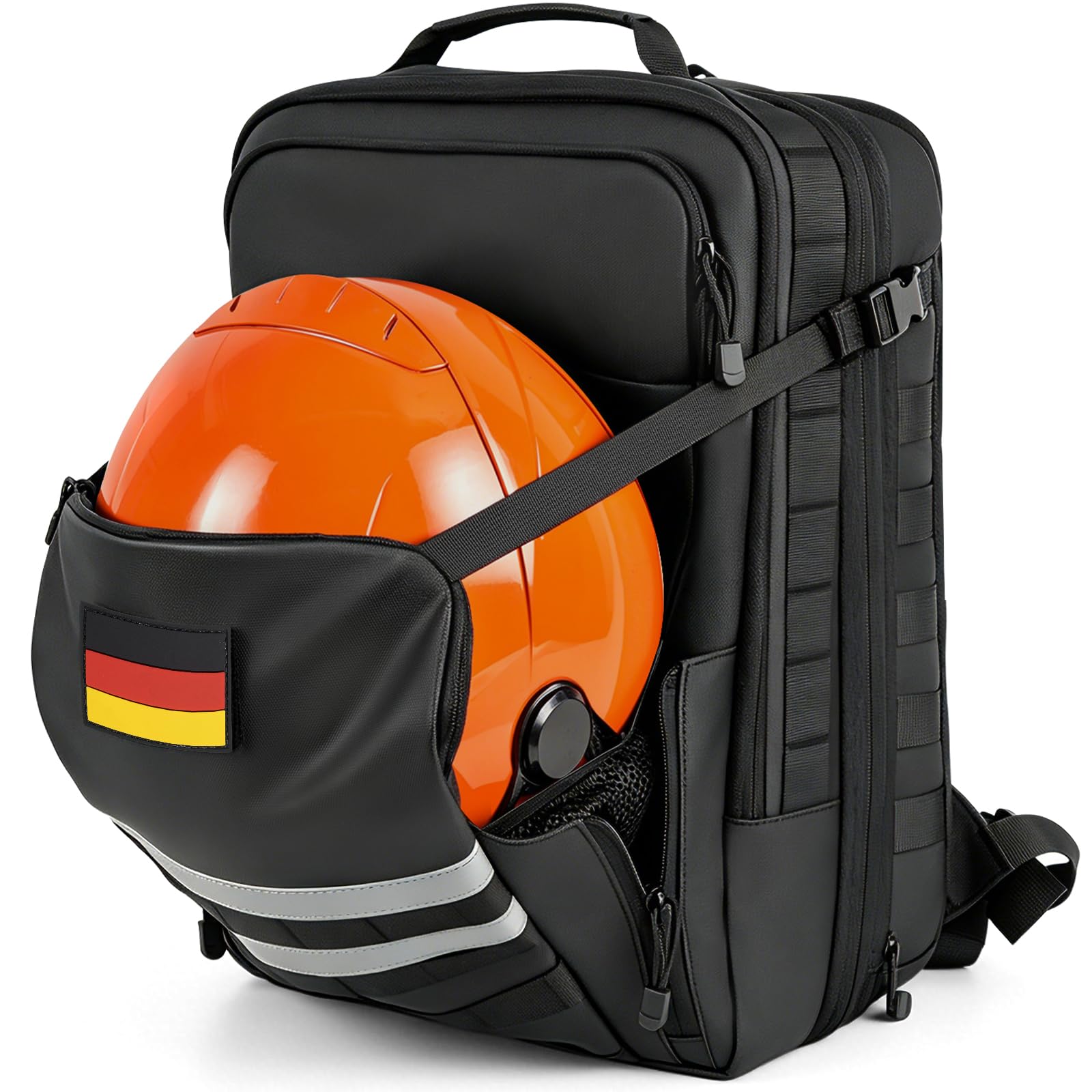 Jueachy Motorrad Rucksack Wasserdicht Herren Damen Motorradhel Backpack | Taktische Motorradrucksack Groß Helmrucksack Reflektierend Black - Ideal Helmtasche Motorrad Zubehör zum Motorradfahren