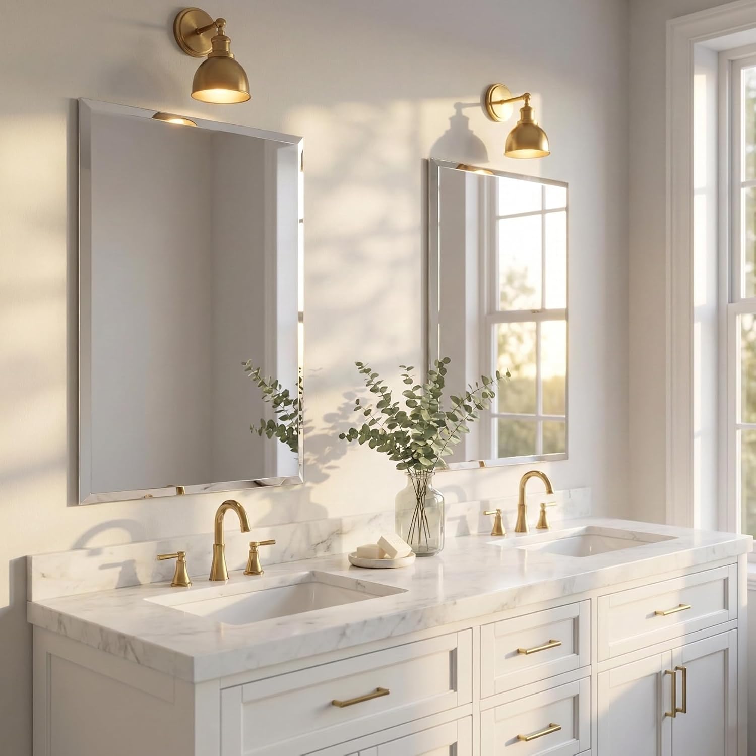 22x30 Inch Frameless Bathroom Mirror, Rectangular Beveled Wall Mirror for Over Sink, Vertical or Horizontal Vanity Mirror for Small Bathroom, Bedroom, Entryway