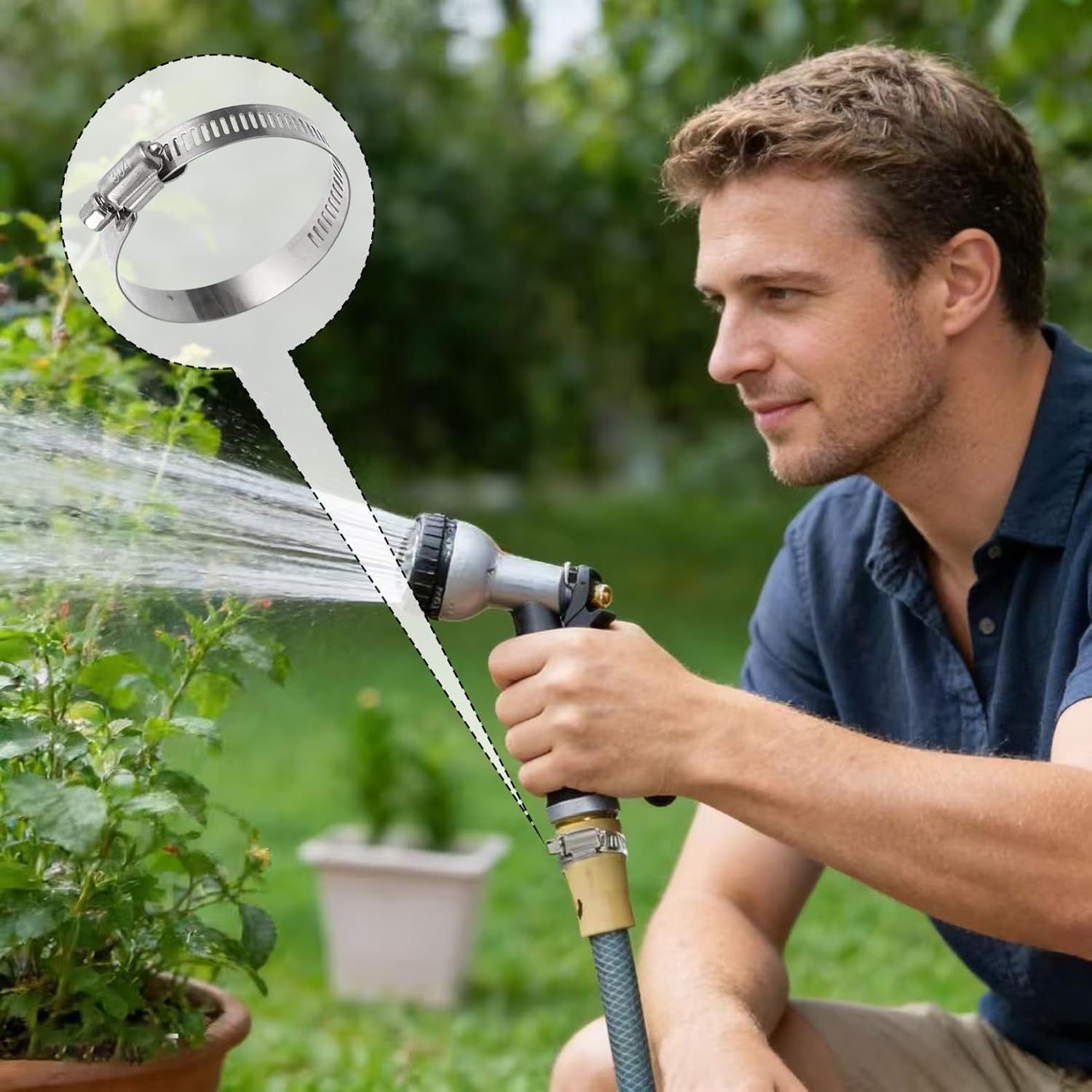 10 Hose Clamps, Ventilation Hose Clamps, Stainless Steel Material, Adjustable Size, 2-3 Inches