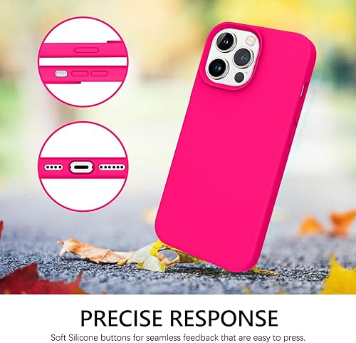 Miniatura 4 de GUAGUA Funda compatible con iPhone 13 Pro Max de 6.7 pulgadas, silicona líquida de gel suave, forro de microfibra delgada, textura de cojín, funda