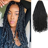 Vista 28 de Cabello Corto PassionTwist de 8 Pulgadas Cabello Pre-retorcido Passion Twists Cabello de Ganchillo Pre-enrollado Cabello Rizado de Ganchillo para 1b