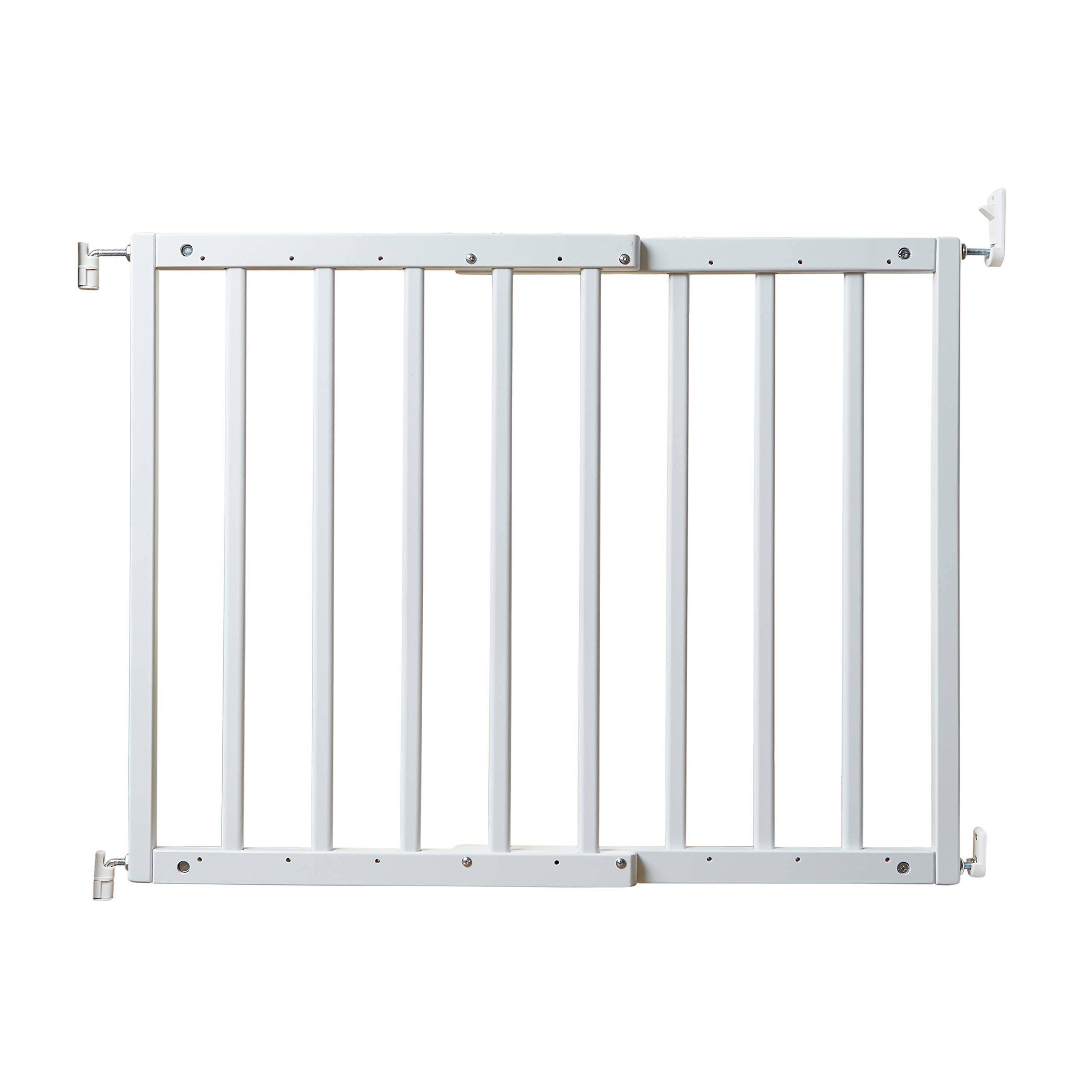 PRIMETIME PETZDIY Safety Mate Expandable Pet Gate, Sturdy Wall Mountable Safety Gate for Hallways, Stairs, Fits Openings from 24.5” to 41”, White, one size